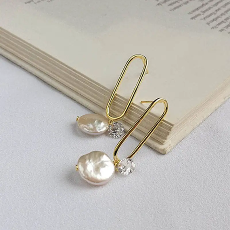 Женские серьги подвески из серебра 925 пробы с жемчугом|Серьги-подвески| |