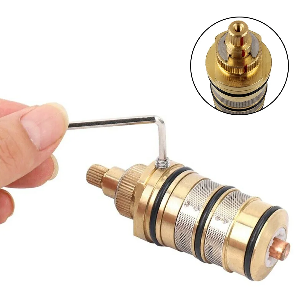 

Brass Bath Shower Thermostatic Cartridge&Handle For Mixing Valve Mixer Shower Bar Mixer Tap Shower Mixing Valve Cartridge