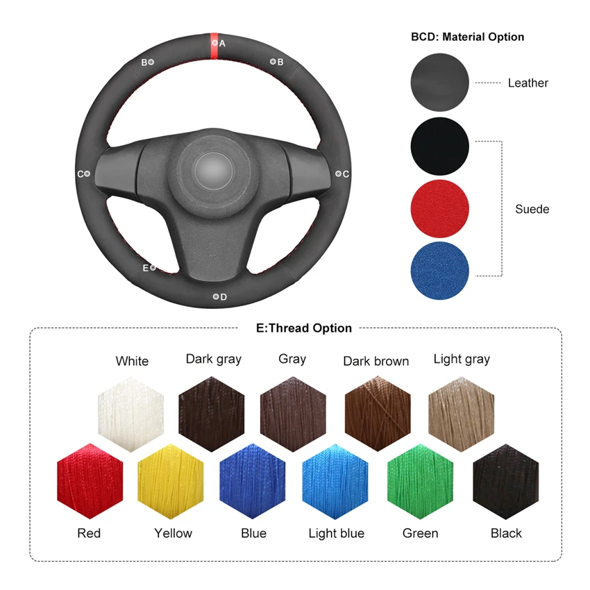 

MEWANT Black Suede Car Steering Wheel Covers For Chevrolet Niva 3-Spoke Lada Niva Opel Vauxhall Corsa D 2006-2011 2012 2013 2014