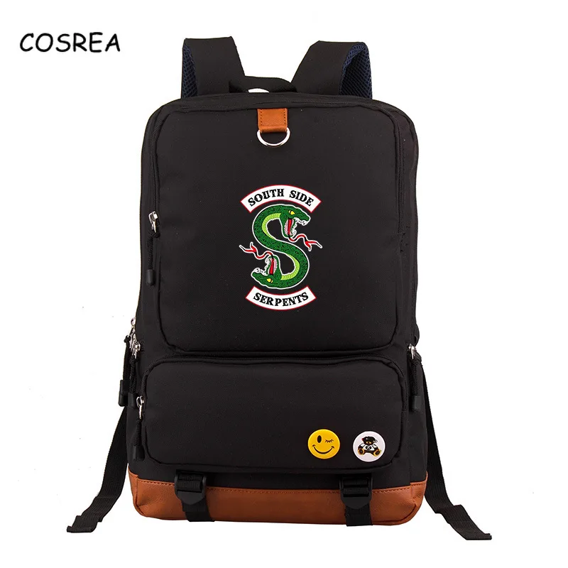 

kpop New South Side Serpents Riverdale Serpents Snake School Backpack Black Travel Bag for Teen Men's Women Casual Laptop Bags