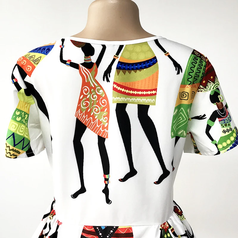 

Round Neck Short Sleeve Dress For Women Fashion Loose Printed Maxi Dress