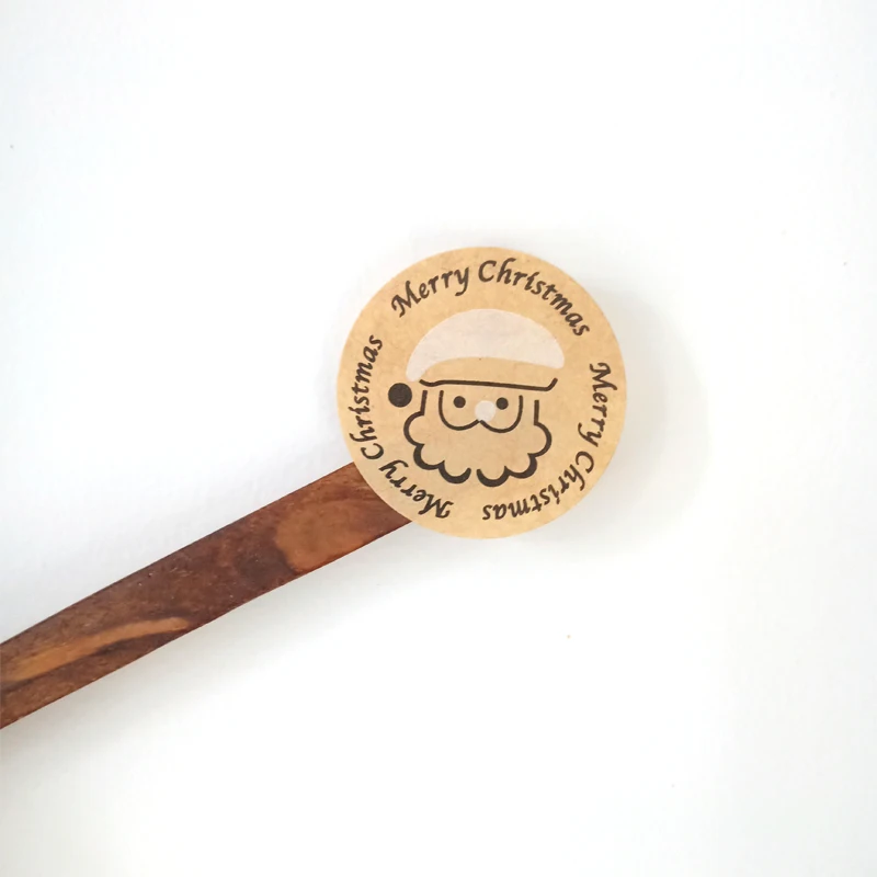 Наклейки самоклеящиеся круглые рождественские 100 шт. | Дом и сад