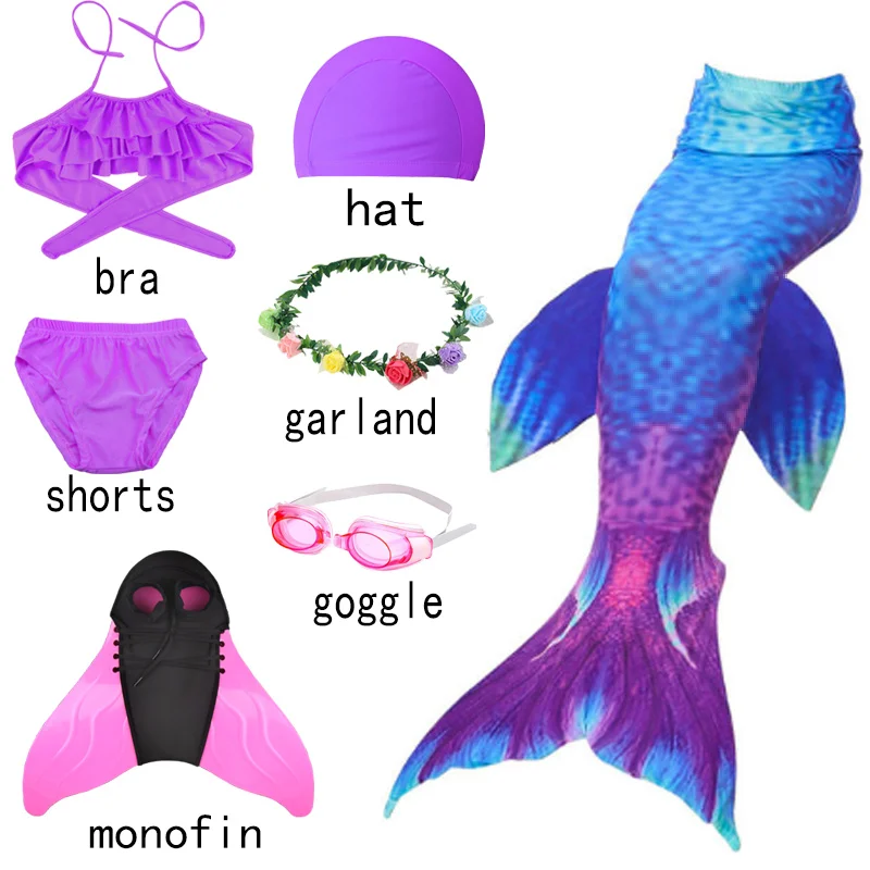 Детский костюм для косплея с хвостом русалки и моноластом | Тематическая одежда