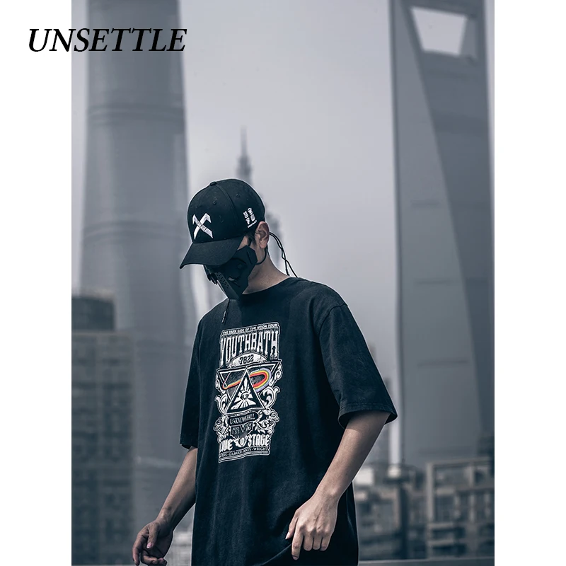 UNSETTLE 2020SS Harajuku футболки летние мужские/женские хип-хоп Забавные с принтом глаза