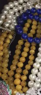 Ожерелье из лазурита и нефрита с натуральным белым жемчугом 8 мм 7-8 - купить по