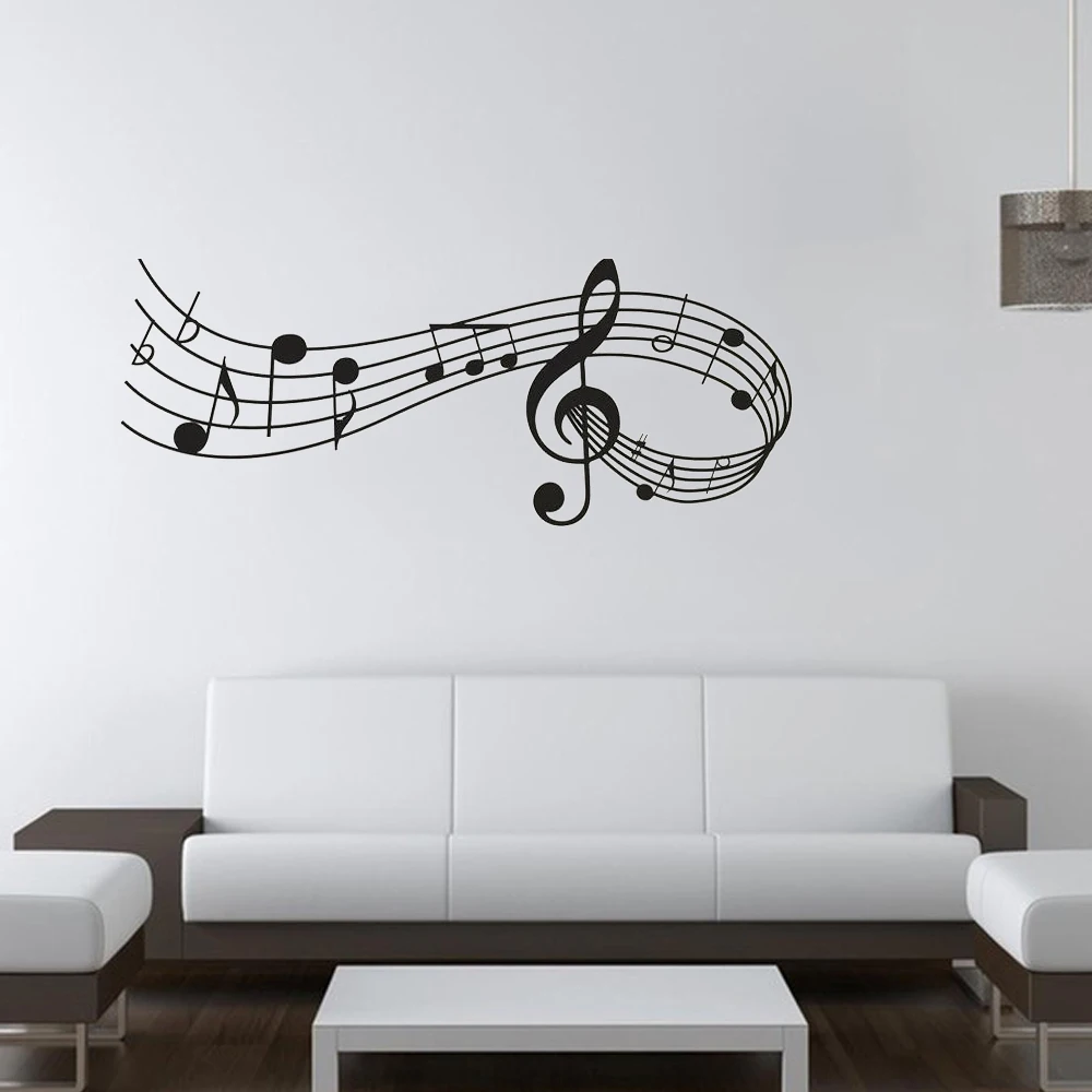 Наклейка на стену декор Музыкальные ноты Мелодия настенная спальня офис
