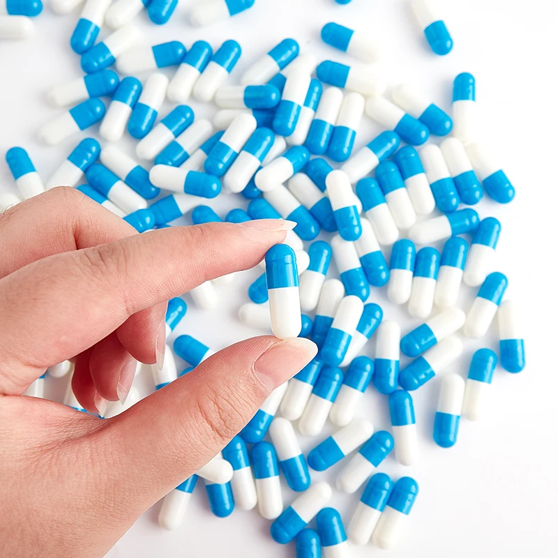 Пустые разноцветные зеркальные прозрачные капсулы 0 # полые твердые желатиновые