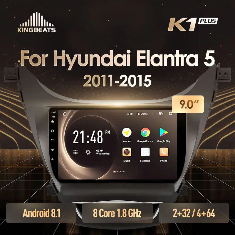 KingBeats штатное головное устройство For Hyundai Elantra 5 JK GD MD UD 2011 2015 GPS Android 8.1 автомагнитола