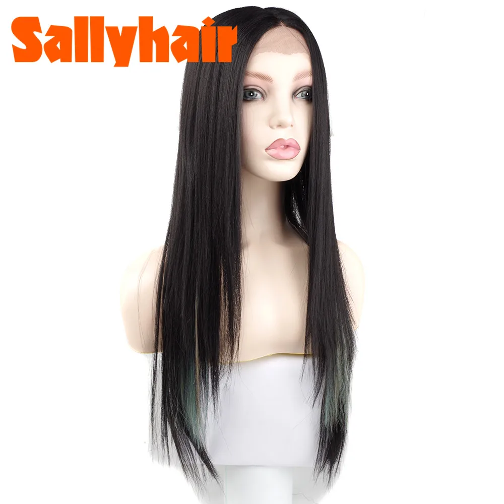 Парик Омбре смешанных цветов зеленых s синтетические кружевные передние парики