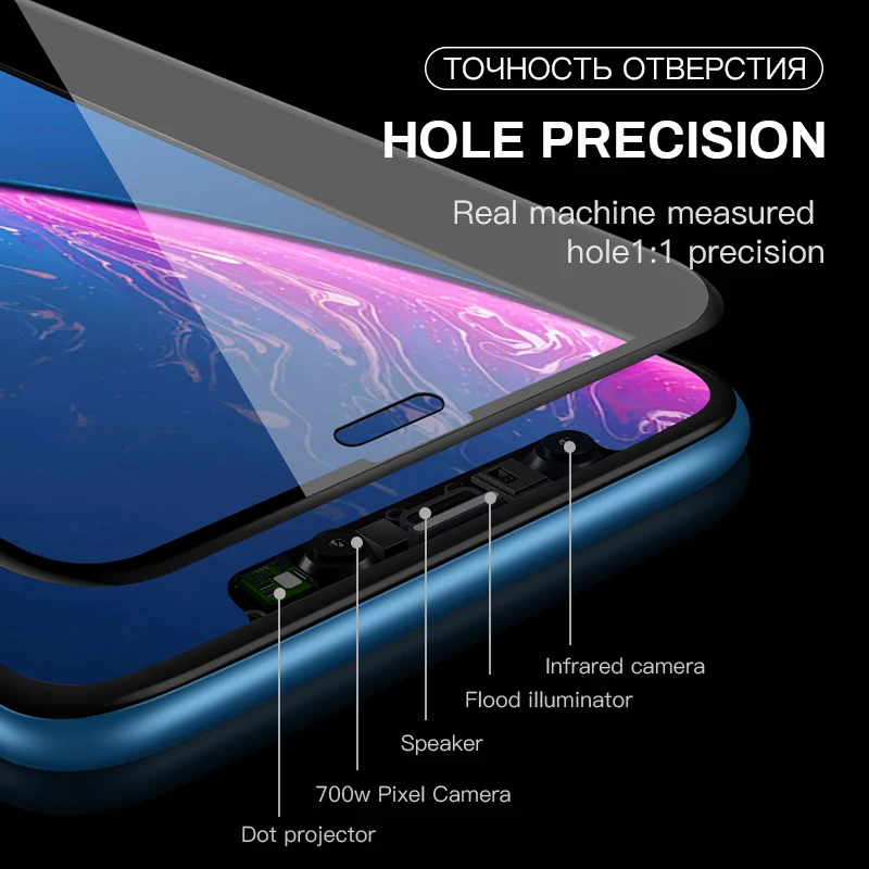 

VEEAII 6D 9H Protector Screen Tempered Glass for Iphone X XR XS MAX for iphone 6s 6 7 8 Plus Curved Edge Film Glass Protective