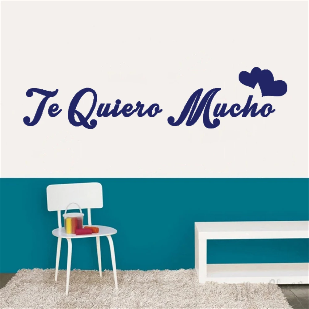 

Wall Stickers Te Quiero Mucho Love Spanish Quotes Mural Decals Removable Vinyl Bedroom Livingroom Decoration Poster RU2524