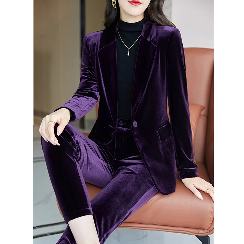 

2021 autumn and winter new high-end workplace light mature style women's elegant fashion atmosphere goddess fan two-piece suit