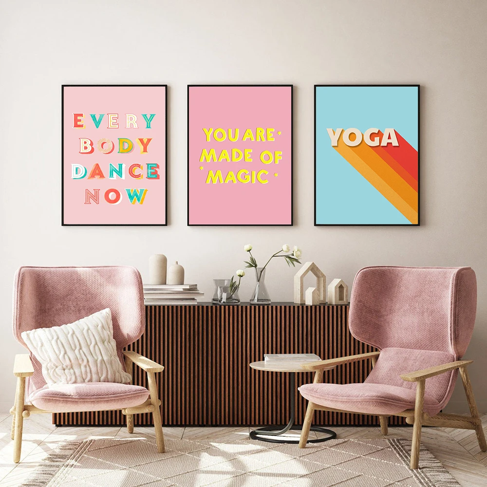 Йога позитивная типография Современная красочная Цитата плакат настенная