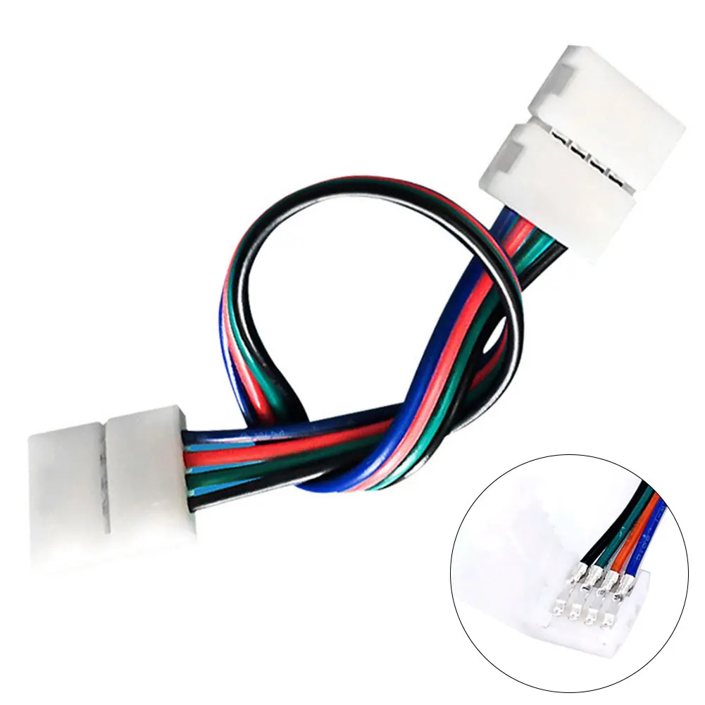 

4pcs/set Home LED Strip Connector Easy Installation Cable Extension Flexible Double Head Safety Indoor 5050 RGB Quick No Welding