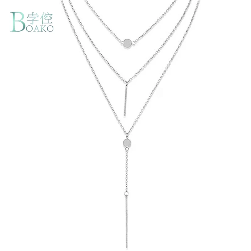 Женское Ожерелье-чокер с блестками и диском золотые цепочки многослойные