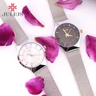 Тонкие японские кварцевые женские часы Julius, простые часы, модная классическая Подарочная коробка из нержавеющей стали для влюбленных девочек на день рождения