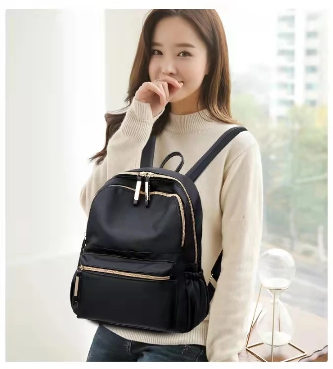 

2021 new style European and American style female bag backpack fashion simple and versatile Oxford cloth female bag