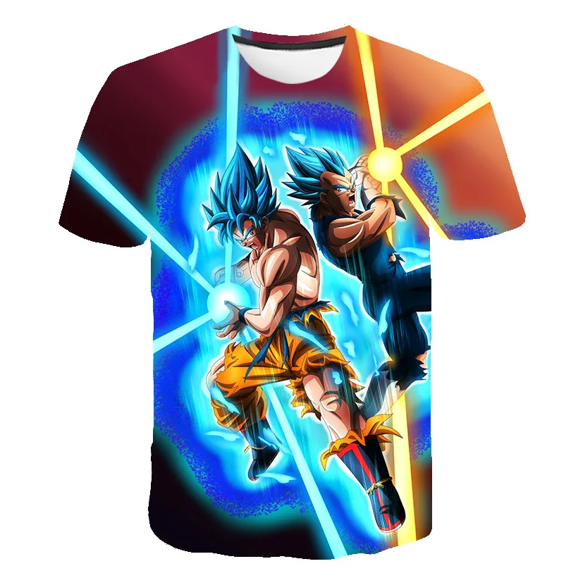 

2021Summer Fashion New Teenager Boys And Girls T-Shirt Anime Character Dragon Ball 3D Printing Polyester Kid Casual Short-Sleeve