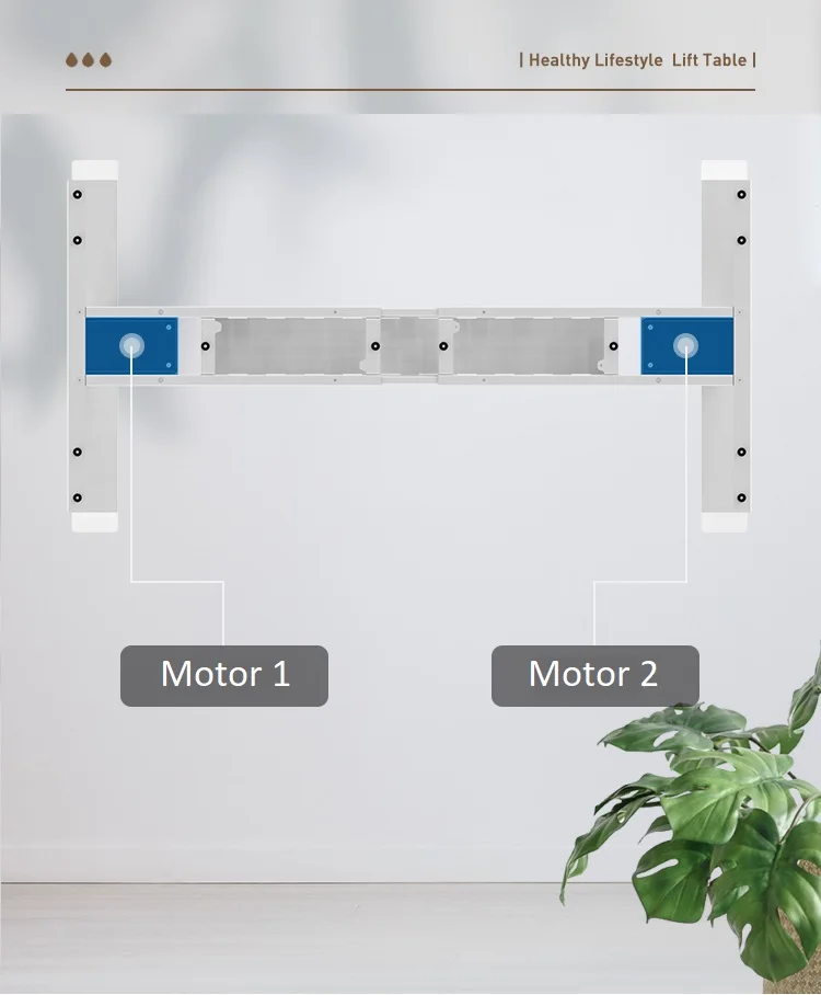 Сверхмощная стальная Регулируемая по высоте двухмоторная подъемная настольная