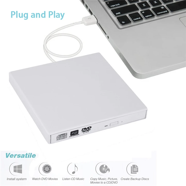 YAHEY USB 2,0 Внешний DVD привод проигрыватель дисков DVD-RW горелки оптический CD/DVD приводы писатель рекордер портативный для портативных ПК Windows