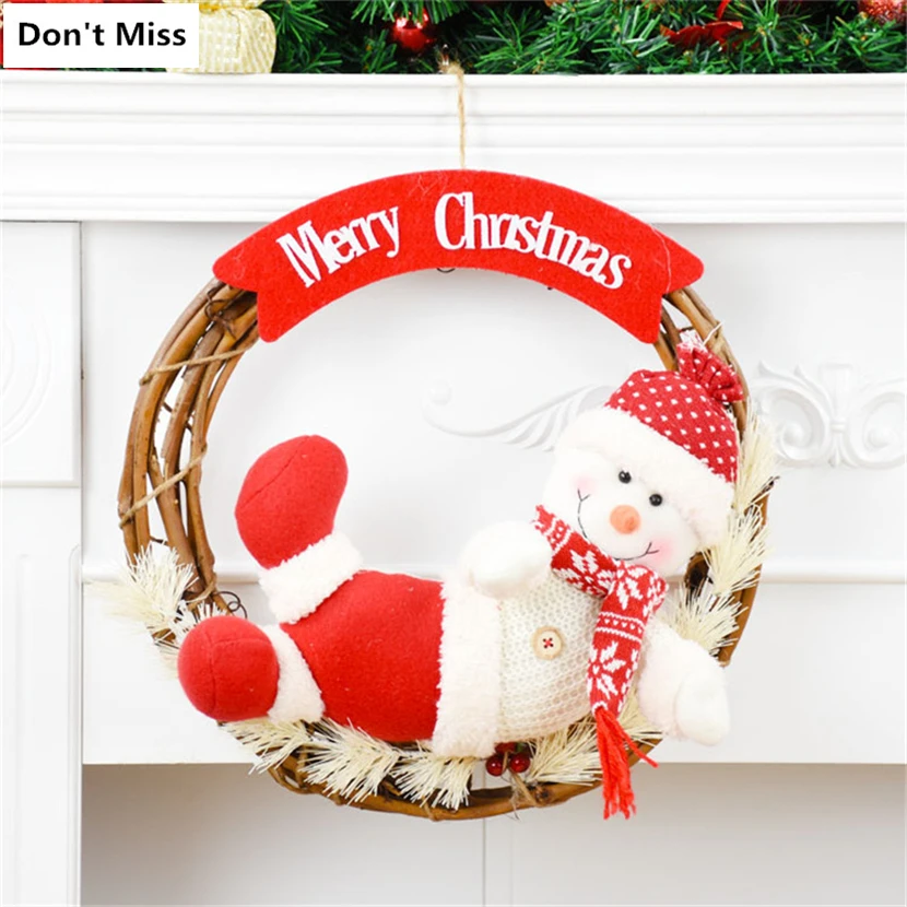 Санта-Клаус Снеговик Рождественская Гирлянда новогодняя красная елка украшения