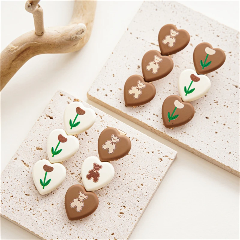 

MueRaa сердце медведь женская мода прекрасные заколки для волос заколки милые аксессуары для волос корейский стиль заколки для волос головные...