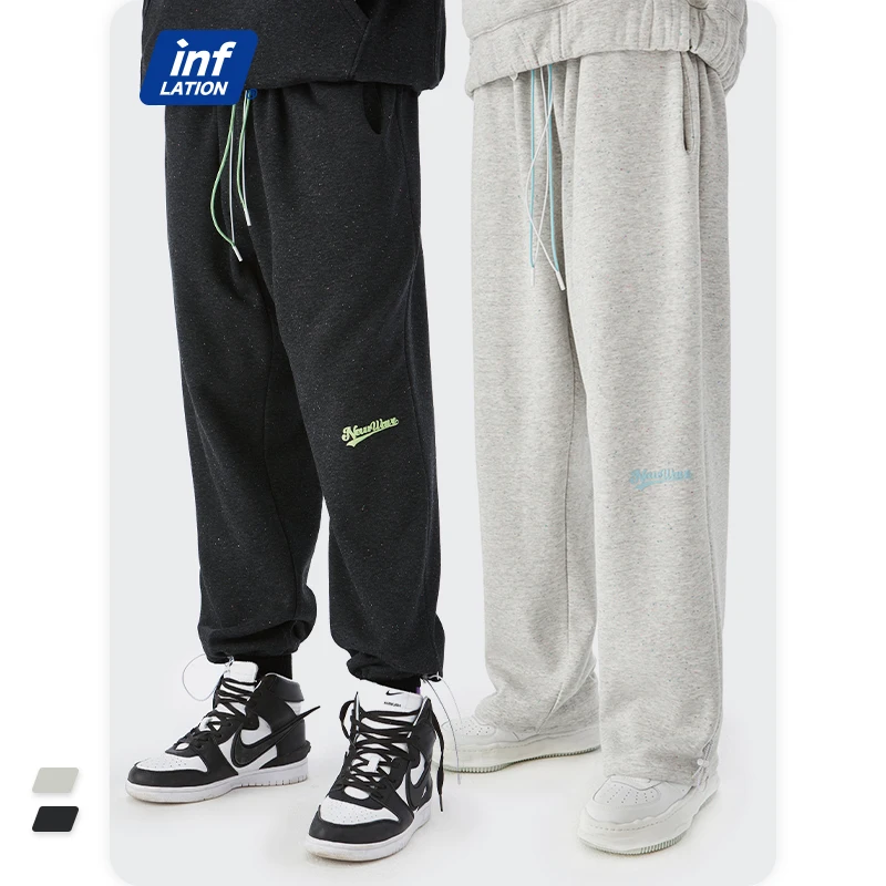 

Мужские серые спортивные штаны с принтом, уличная одежда в стиле хип-хоп, плотные флисовые штаны