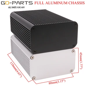 118x80x45 мм полного Алюминий Корпус чехол усилитель шасси Hi-Fi аудио DIY ящик для инструментов из серебристый, черный