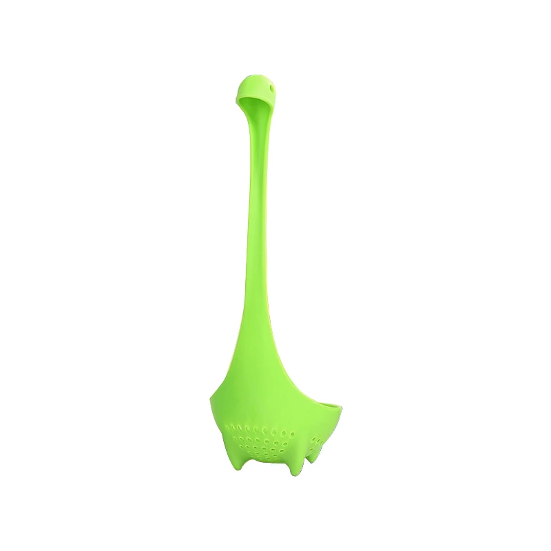 Green Swan Shaped Soup Colander Spoon Long Handled Dipper Ladle Colander Tableware Dinnerware Reusable Ladle Kitchen Gadgets Tools - Цвет: Green