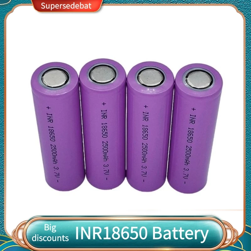 

1-10 Pcs New INR 18650 Battery 3.7V/4.2V Li-ion 2500mA 20A Power Battery For High Drain Devices Recarregavel Bateria Recargables