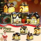 Новые рождественские украшения, домик из полимерной глины, маленькие украшения, деревянные поделки, минималистичные фигуры, мини-дом