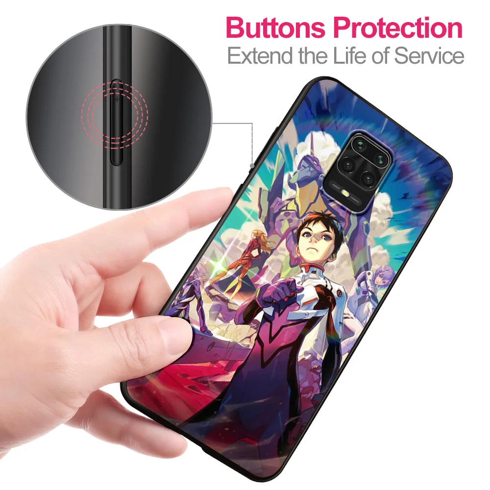 genesis e evangelion anime fundas shockproof case for redmi note 10 9 9s 8 8t 7 pro black soft cover for redmi 9a 9c 8 8a shell free global shipping