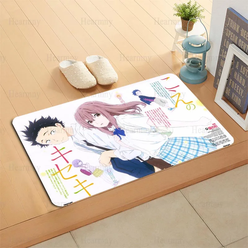 

New Arrival Koe no Katachi Anime Doormat Home Mat Machine Made Anti Slip Carpet Living Room/Hallway Bath Mat Christmas Gift 0512