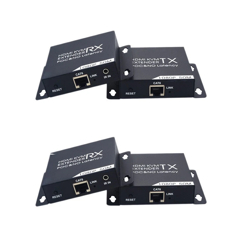 

Удлинитель KVM HDMI 50 м HD 1080P CAT6 CAT6A CAT7 TX и RX ИК пульт дистанционного управления USB Мышь Клавиатура POC источник питания