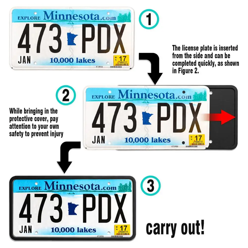 Силиконовая рамка номерного знака автомобиля с защитой от ржавчины. Погремушка