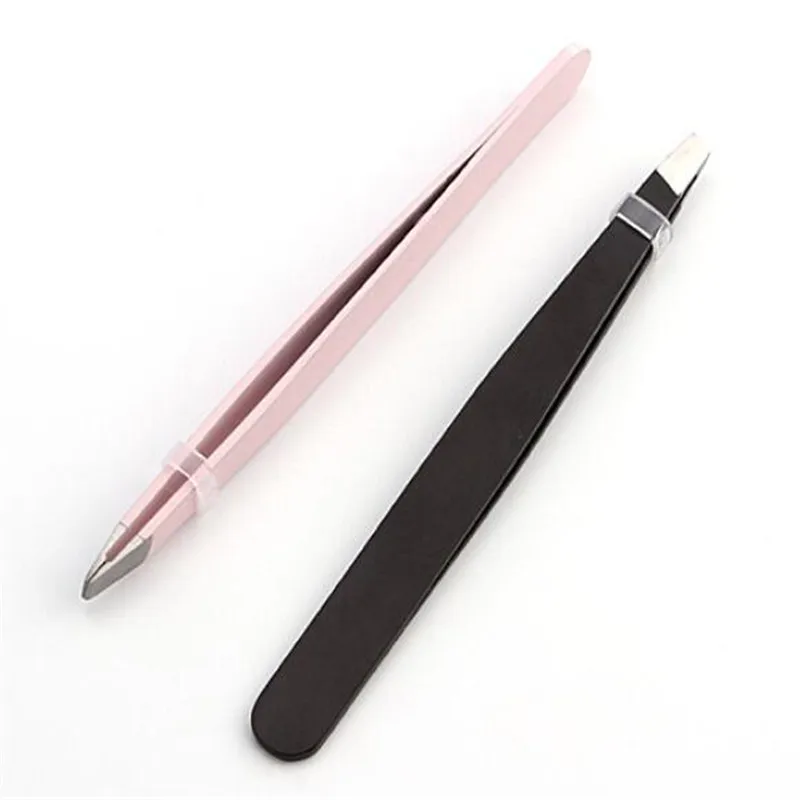 Пинцет для удаления волос пинцет бровей из нержавеющей стали розовый с наклонным