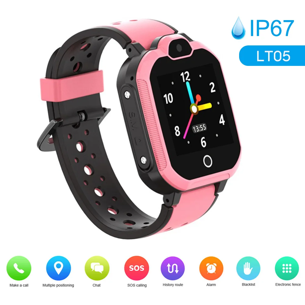 LT05 4G Anti-lost Smart Watch for Kids BT Video Call IP67 LBS Waterproof Children Smartwatch Support 11 Languages | Электроника