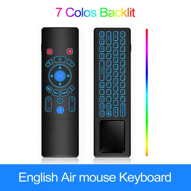 T6 7Backlit T6 Plus с подсветкой Английский 2,4G беспроводной Fly Air mouse беспроводная клавиатура и тачпад пульт дистанционного управления для Android tv Box Мини ПК - Цвет: T6 7Backlit