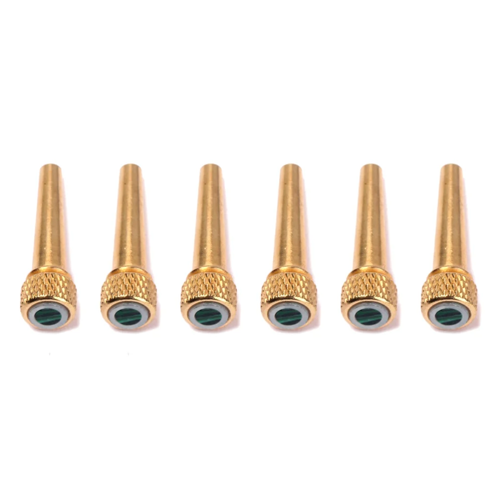 

6 pcs Acoustic Guitar Brass Bridge Inlaid Abalone Dot Acoustic Guitar Bridge Replacement Part (GL06)