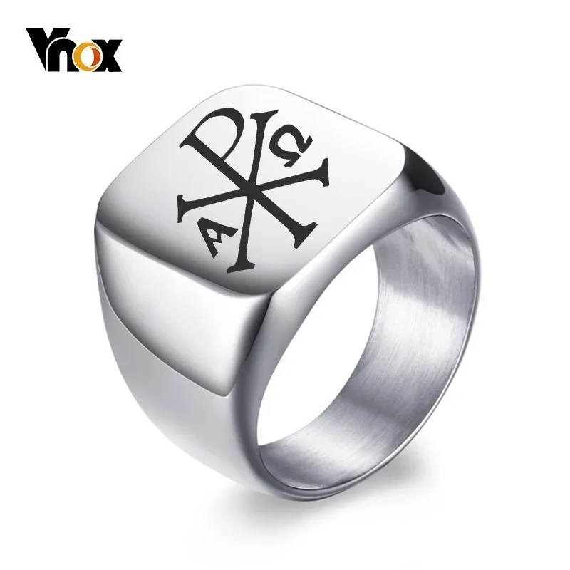 

Vnox Free Personalized Stamp Ring For Men 18mm Stainless Steel Signet Band Fraternal Rings Gentleman Anel Custom Gift for Him