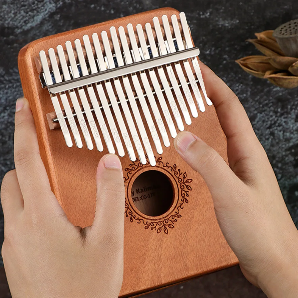 

Thumb Piano Mbira 17 Keys Beginners Mini Kalimba Gift Portable Musical Instrument Finger Kids Adults Handheld With Tuning Mallet