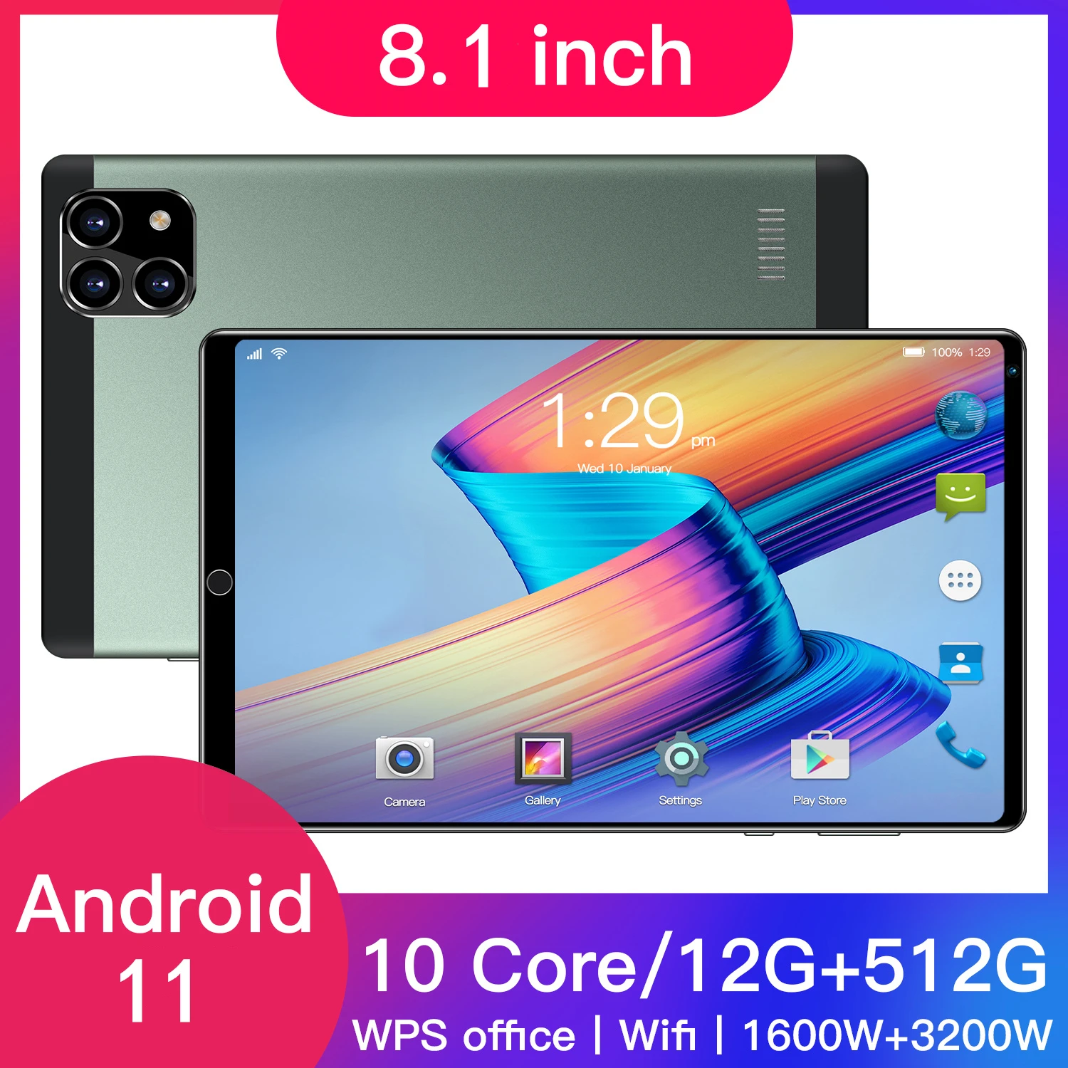 

4G Phone call Octa Core tablet pc 4GB RAM 128G ROM IPS1920*1200 SIM Android 9.0 OS 8.1 Inch Tablet GPS 6000mah