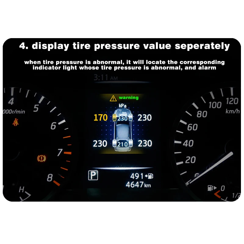Система мониторинга давления в шинах FORYOU OBD TPMS для Nissan navara/np300 автомобильная