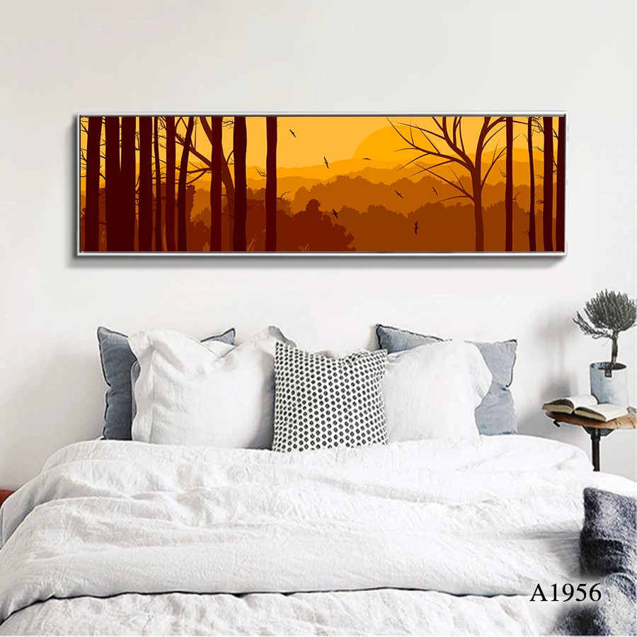 

Modern Oil Painting Print on Canvas Tree Forest Landscape Canvas Art Printing Canvas Painting Wall Art Picture for Home Decor