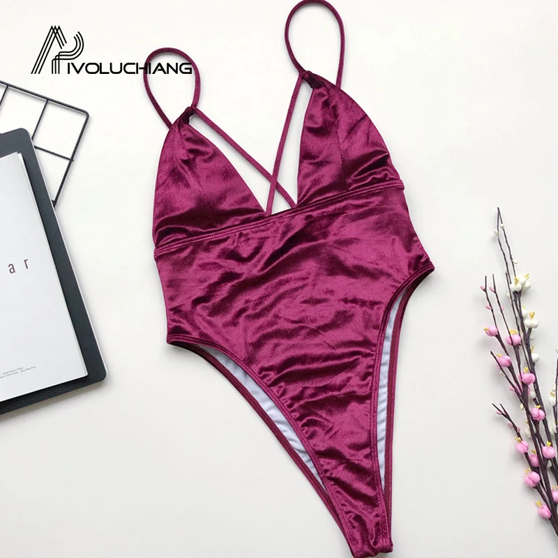 Бикини 2020 Mujer с высокой посадкой цельный купальный костюм женский однотонный