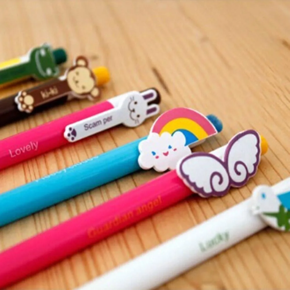 1Pcs Cute Kawaii Ballpoint Pens School &amp Office Supply Funny Cartoon Animal Cat Butterfly Monkey Frog Rainbow Student Stationery - купить