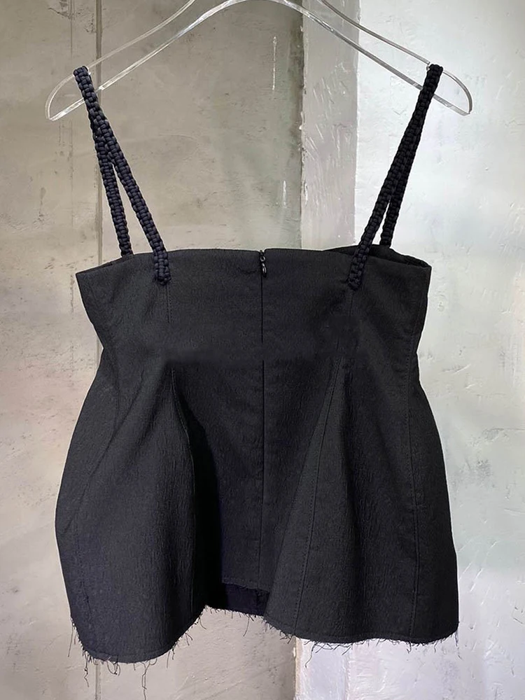 

Free shipping catwalk women's summer sexy suspenders top vest 2021New ladies summer new irregular ruffled fashion vest XL