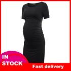 Платье для беременных 4 #, летнее платье с круглым вырезом, с коротким рукавом, с запахом, Одежда для беременных