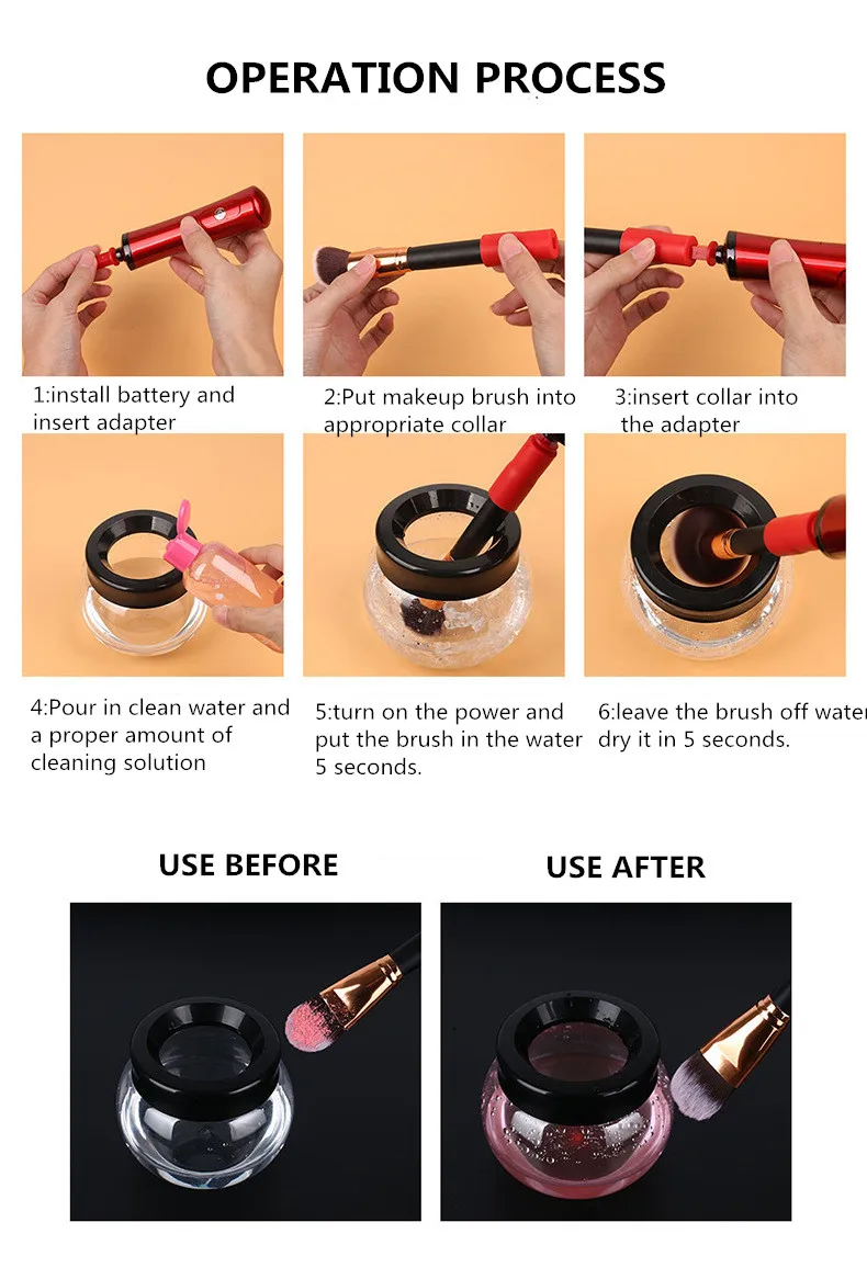 ZOREYA Electric Makeup Brush Cleaner& Dryer Set 10 seconds Efficient Make Up Brush Washing Tool