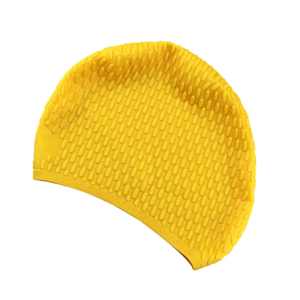 

Useful Silicone Swimming Cap Practical Waterproof Swim Pool Hat Long Hair Ear Protection Swim Caps for Female (White)